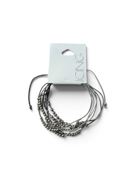 Icing Jewelry - Icing Silver Adjustable Layered Bead Bracelet Set